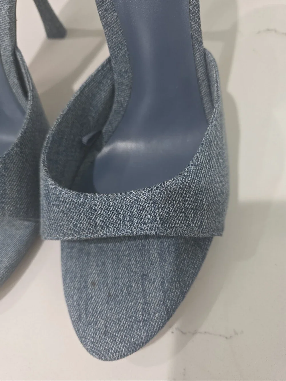 ZARA Blue Denim Heels Slide Sandals U.S. Size 11/42 Euro. NWOT. - Picture 2 of 8